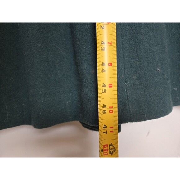 VTG Ashley Scott Coat Womens 10 Green Wool Long Overcoat Old Money Quiet Luxury - Picture 7 of 8